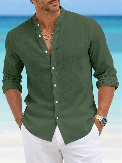 Calder | Relaxed Band-Collar Shirt
