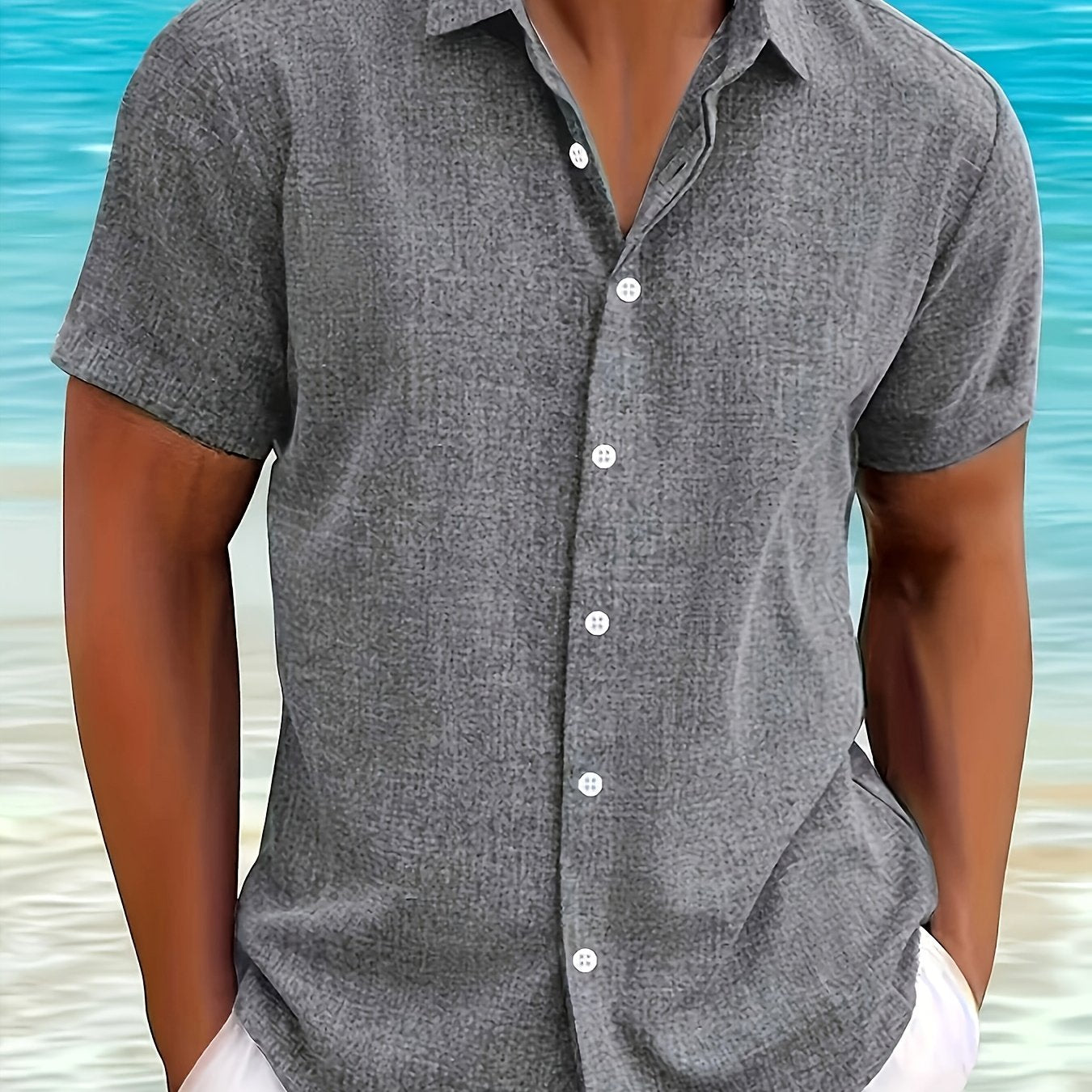 Julian | Textured Short-Sleeve Button-Up Shirt