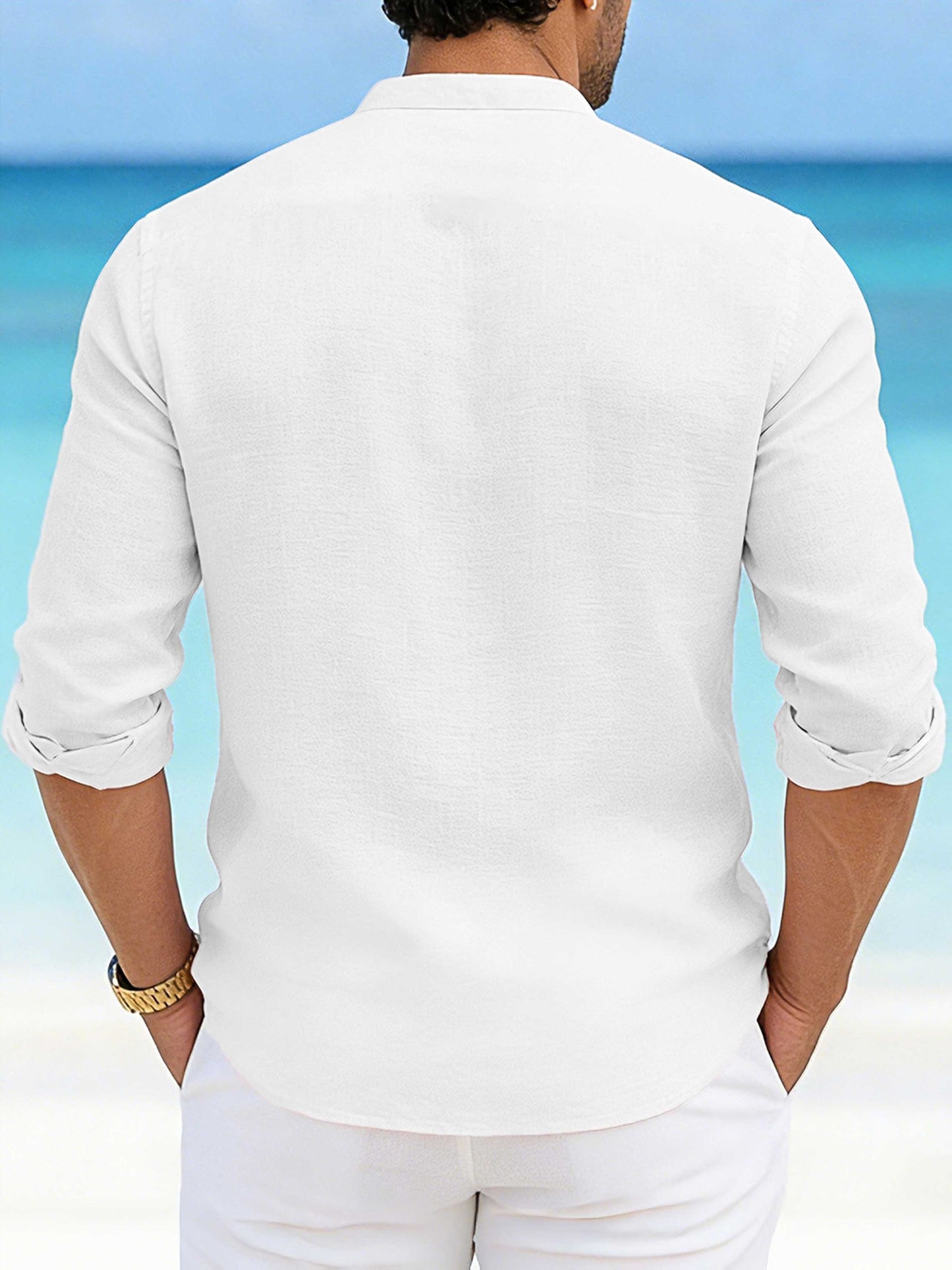 Calder | Relaxed Band-Collar Shirt