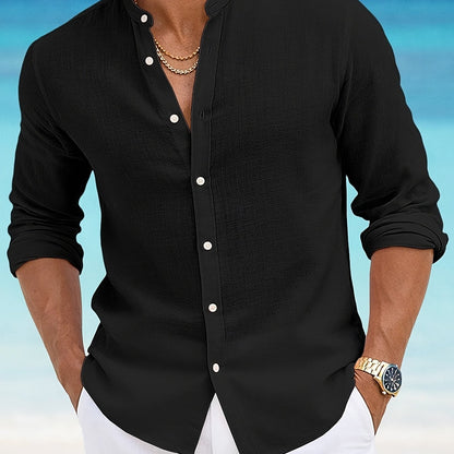 Calder | Relaxed Band-Collar Shirt